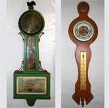 Attractive Antique Banjo Clock needing repair and working Barometer