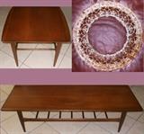 Mid Century Modern Coffee and End Table; Cast Iron marked Pat. Date 1900