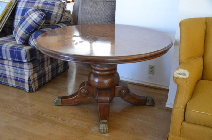 Vintage Round Table with Claw Feet
