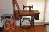 Vintage Sewing Machine with Cabinet