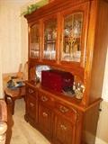 oak china cabinet 3 doors and drawers 