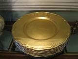 gold serving plate
