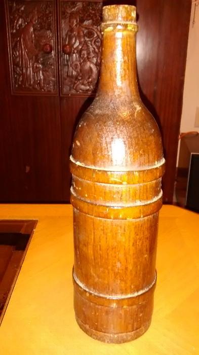 Wood wine bottle