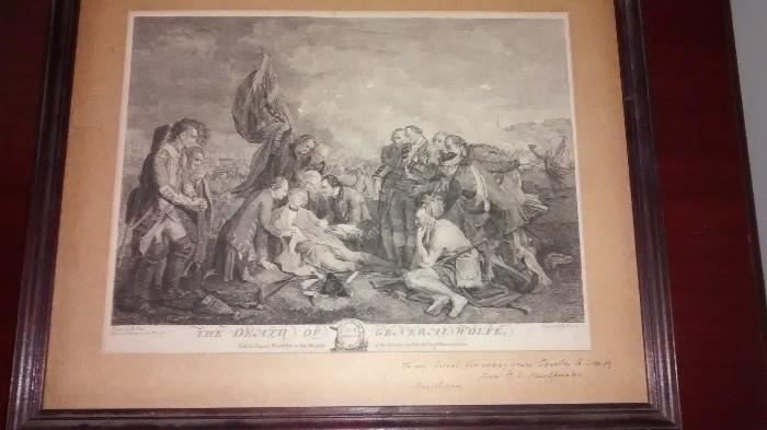 Antique Death of a General Engraving