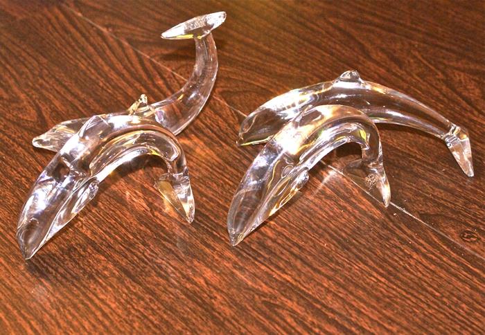 4 Baccarat Crystal Dolphins