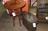 Vintage handmade barrel table and boiler with lid
