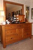 Broyhill "Attic Heirlooms" Oak Dresser and Mirror