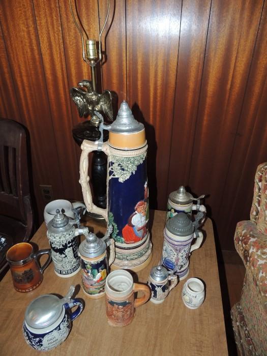 collection of 1940's steins