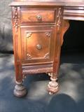 JL Witz made 1920's vintage dressing table with mirror. 48 wide x 19 deep x 69 1/4 tall