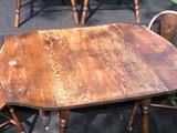 vintage kitchen table with 4 chairs; 44 1/4 length x 34 width, 30 height, and leafs