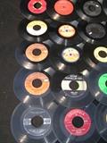 138 total qty of vintage 45's LP's, various artists, with Disk - go - case.