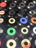 138 total qty of vintage 45's LP's, various artists, with Disk - go - case.