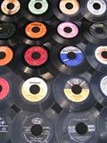 138 total qty of vintage 45's LP's, various artists, with Disk - go - case.