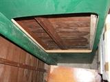 green formica countertop large is 84 1/2 length x 25 D, small is 30 x 25