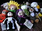 Wee Bear Village by Ganz, quantity of 9 pieces. Esmeralda, Baldwin, Dundee Alligator, Woody Beever, Saber, Lil Blossom, Mr. Bones, and Punkinhead.