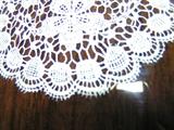 Victorian lace like hand painted glass and wood tray 21x 13 1/8x 1 1/4"
