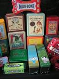 Collectors tins, qty of 54, cookies, candies and nuts