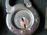 Vintage pad locks, qty 3. Acme # 6, Yale and Towne Mfc. Co., Brooklyn NY, W. Bohannan #070