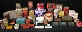 Antique and vintage tins, 46 qty