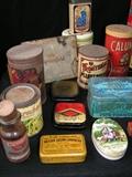 Antique and vintage tins, 46 qty