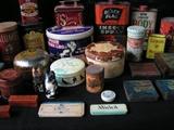 Antique and vintage tins, 46 qty