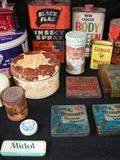 Antique and vintage tins, 46 qty