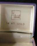14 KT gold B David Bumblebee pin. Fine fashion jewelry by Kramer