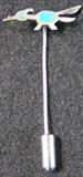 Vintage sterling silver and turquoise road runner stick pin