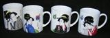 Set of 4 Japanese coffee mugs