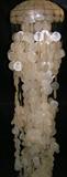 Vintage hand made glass Japanese hanging lantern. 14" diameter and 6' long.