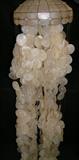 Vintage hand made glass Japanese hanging lantern. 14" diameter and 6' long.
