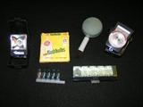 Bulbs, Auto Lumi Sekonic with case, AgFa isi flash made in Germany, King lens brush