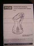 Ryobi sander randome orbitP410 18v battery powered