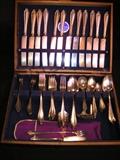 Community silverware with chest, silver plated, 94 pieces