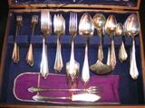 Community silverware with chest, silver plated, 94 pieces