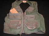 Helicopter flak jacket, USN gas mask, flight helmet, goggles and cover, pictures and news paper info.