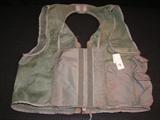 Helicopter flak jacket, USN gas mask, flight helmet, goggles and cover, pictures and news paper info