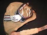 Helicopter flak jacket, USN gas mask, flight helmet, goggles and cover, pictures and news paper info