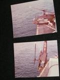 Helicopter flak jacket, USN gas mask, flight helmet, goggles and cover, pictures and news paper info