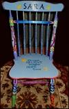 Personalized to Sara hand painted chair