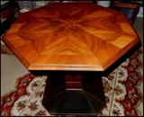 Octogon wooden pedestal table