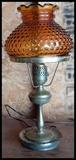 Lamp with hob nailed shade