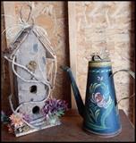 Decorator bird house and coffee pot