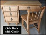 Oak desk and chair