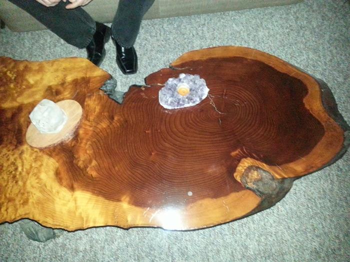 REDWOOD COFFEE TABLE - HAND MADE! UNIQUE - RARE!!