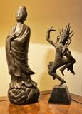 Vintage and antique bronze statues