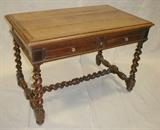 French Barley twist oak writing desk