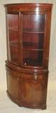 1940's mahogany corner hutch