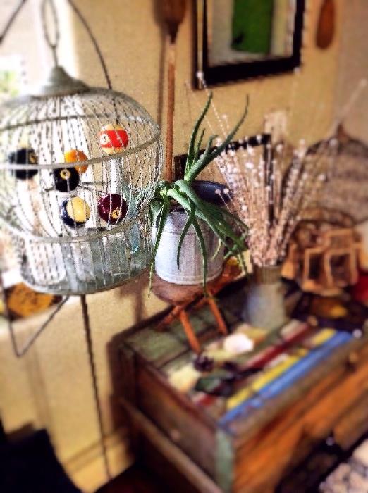 We should have named this sale the Birdcage Bazar.... Look for a number of bizarre vignettes we've caged about the studio