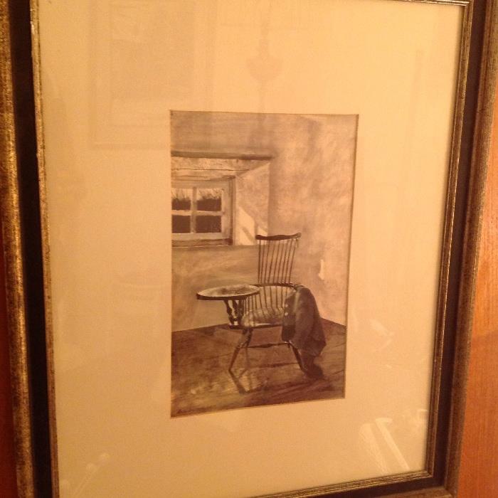  Andrew Wyeth print is matted and framed very nicely, Blue Coat